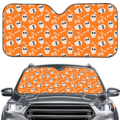 Halloween Skull Pattern Print Car Windshield Sun Shade