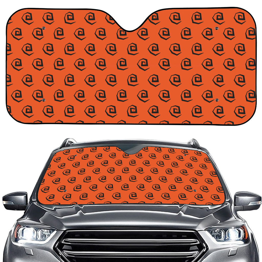 Halloween Spiral Pattern Print Car Windshield Sun Shade