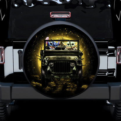 Halloween Stitch Baby Yoda Ride Jeep Funny Moonlight Car Spare Tire Cover
