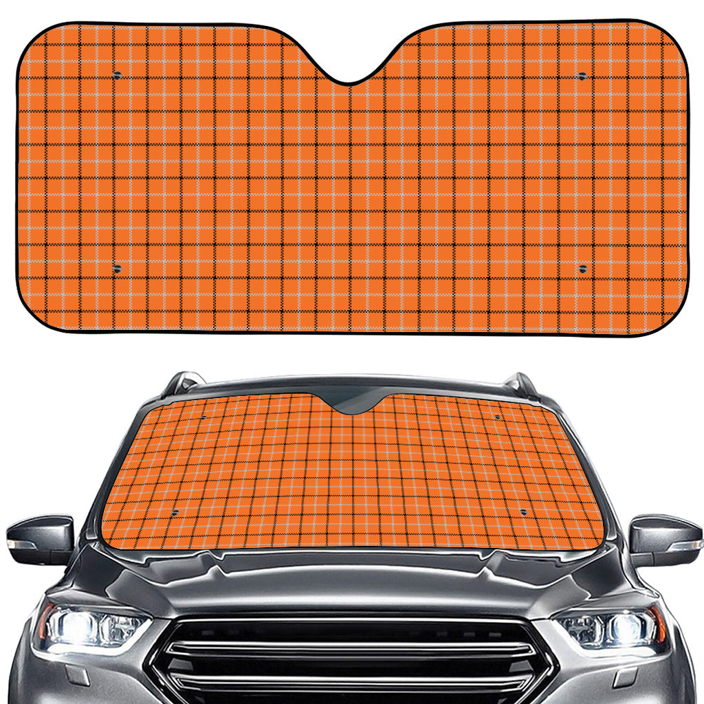 Halloween Tattersall Pattern Print Car Windshield Sun Shade