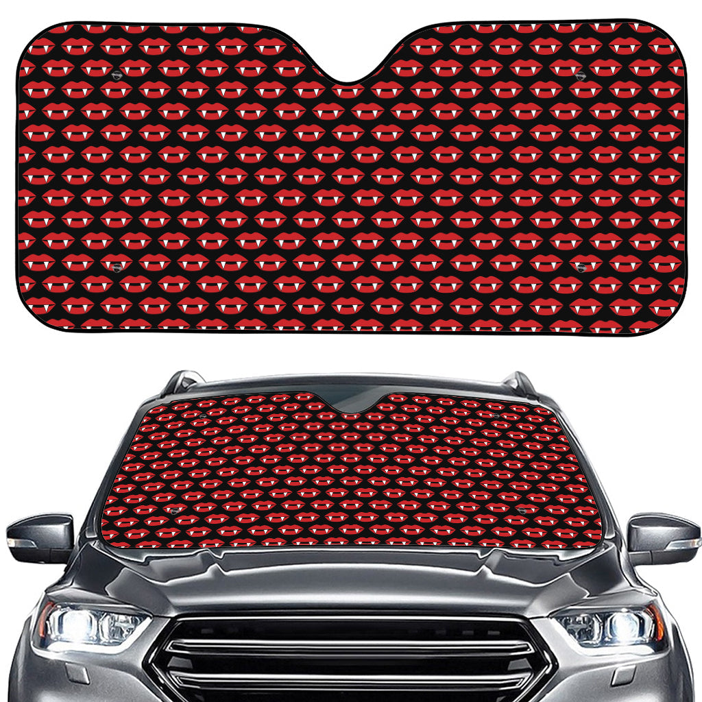 Halloween Vampire Lips Pattern Print Car Windshield Sun Shade