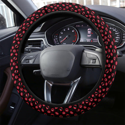 Halloween Vampire Red Funny Clips Premium Car Steering Wheel Cover