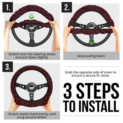 Halloween Vampire Red Funny Clips Premium Car Steering Wheel Cover