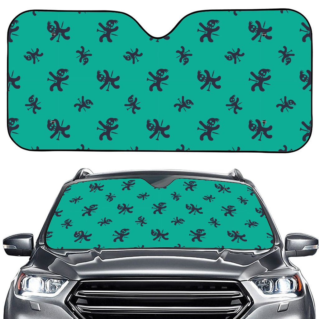 Halloween Voodoo Doll Pattern Print Car Windshield Sun Shade