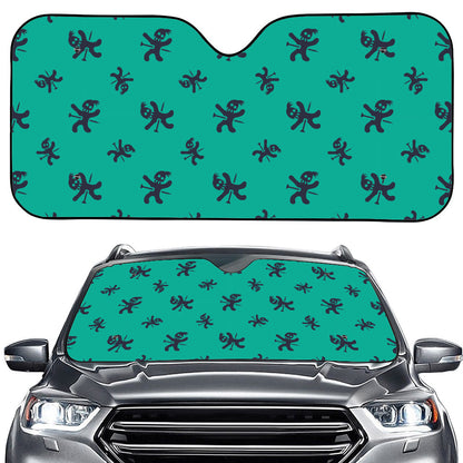 Halloween Voodoo Doll Pattern Print Car Windshield Sun Shade