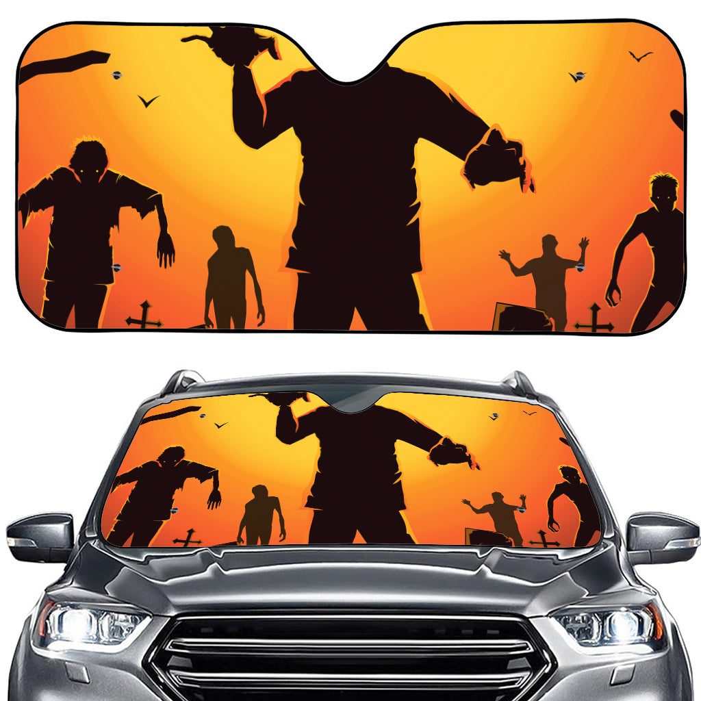 Halloween Walking Zombie Print Car Windshield Sun Shade
