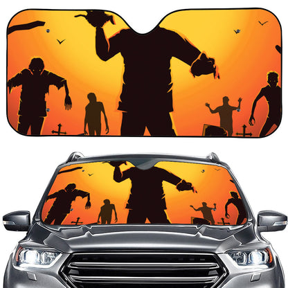 Halloween Walking Zombie Print Car Windshield Sun Shade