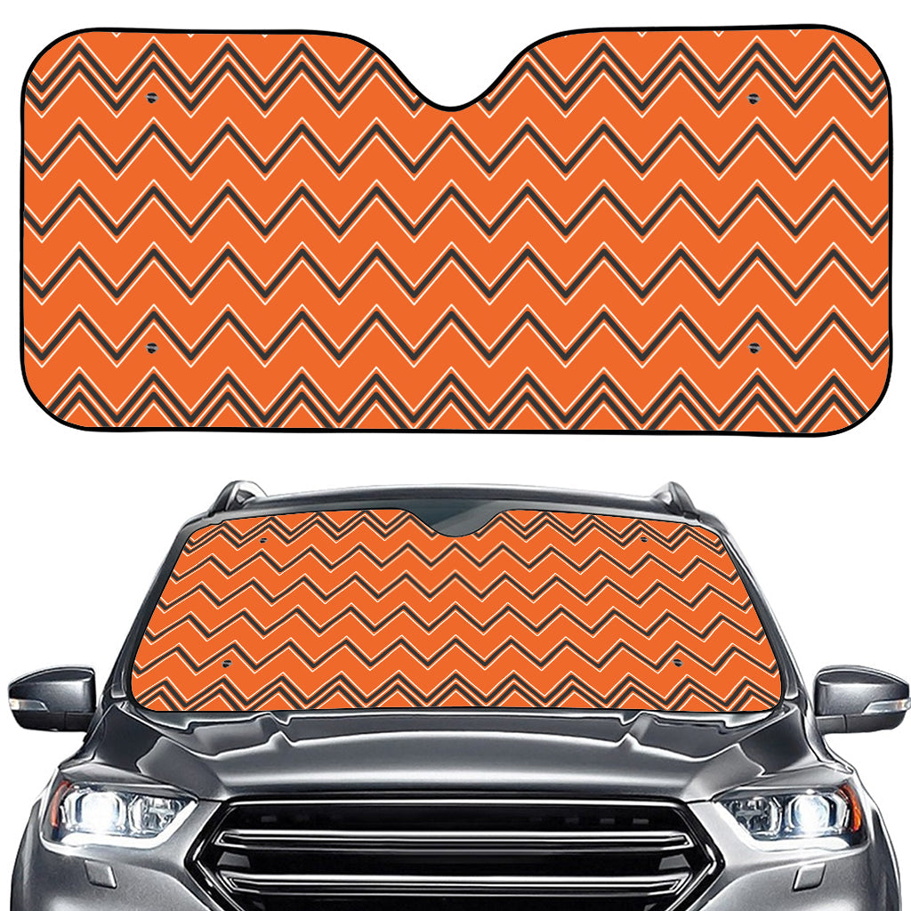 Halloween Zig Zag Pattern Print Car Windshield Sun Shade