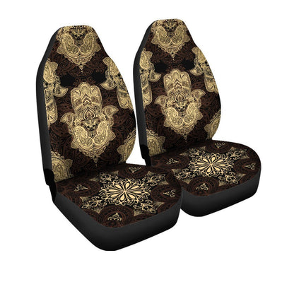 Hamsa Hand Mandala Car Seat Covers Custom Yoga Car Accessories