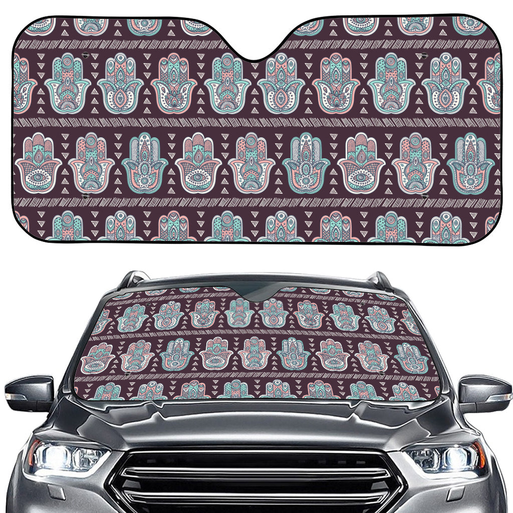 Hamsa Symbol Pattern Print Car Windshield Sun Shade