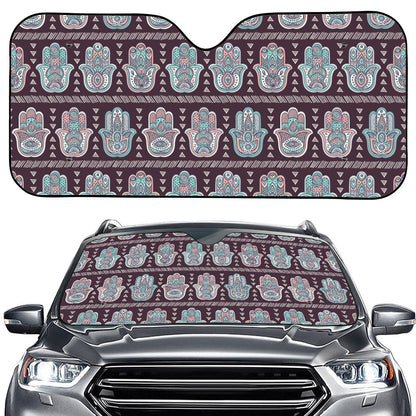 Hamsa Symbol Pattern Print Car Windshield Sun Shade
