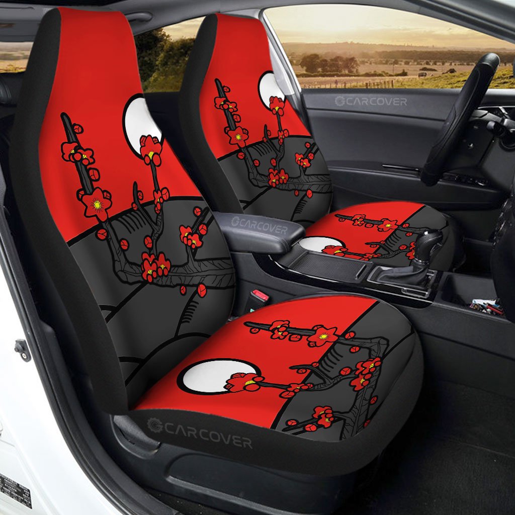 Hanafuda Day Red Car Seat Covers Custom Car Interior Accessories