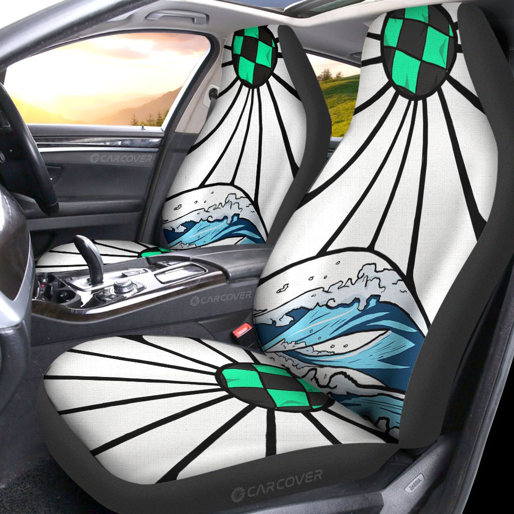 Hanafuda Great Wave Car Seat Covers Custom Car Interior Accessories