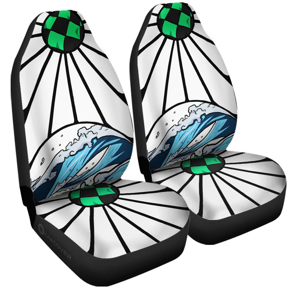 Hanafuda Great Wave Car Seat Covers Custom Car Interior Accessories