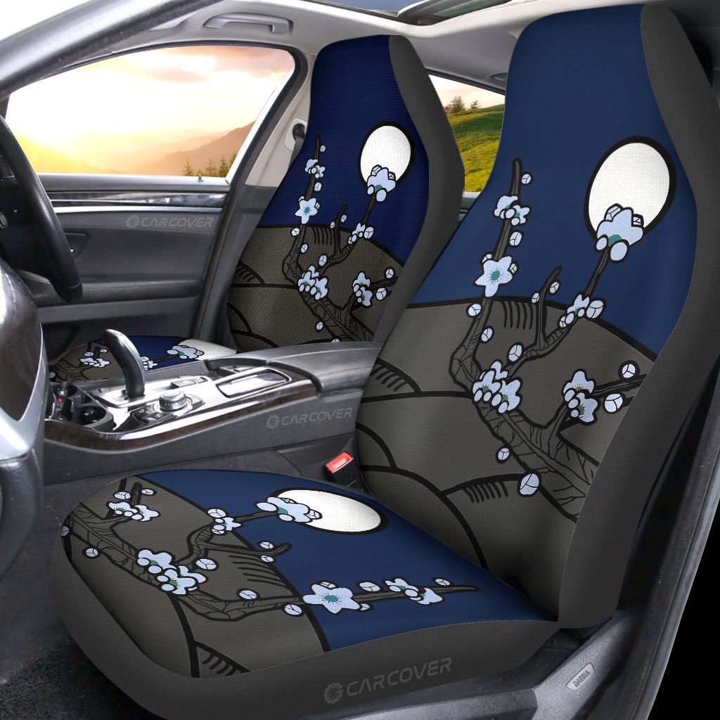 Hanafuda Night Blue Car Seat Covers Custom Car Interior Accessories