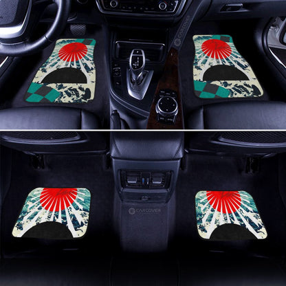Hanafuda Rising Sun Car Floor Mats Custom Great Wave Car Accessories