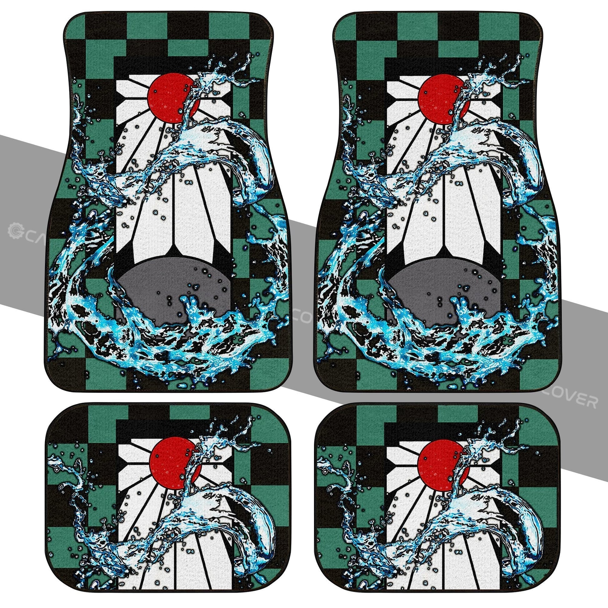 Hanafuda Tanjiro Car Floor Mats Custom Demon Slayer Anime Car Accessories