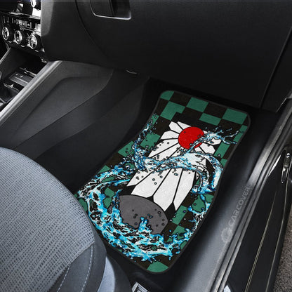 Hanafuda Tanjiro Car Floor Mats Custom Demon Slayer Anime Car Accessories