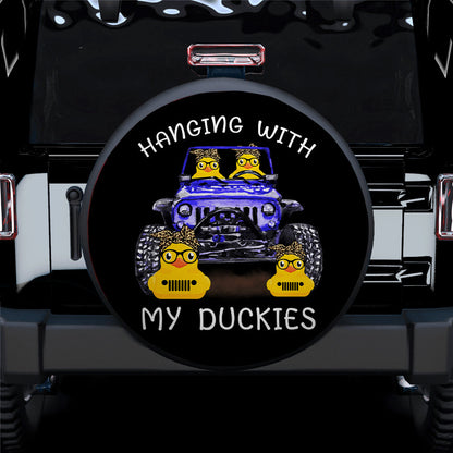 Hanging With My Duckies Blue Jeep Car Spare Tire Cover