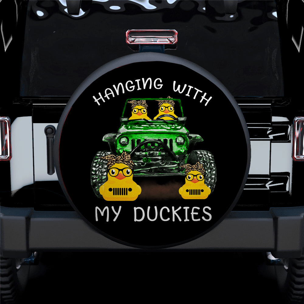 Hanging With My Duckies Green Jeep Car Spare Tire Cover