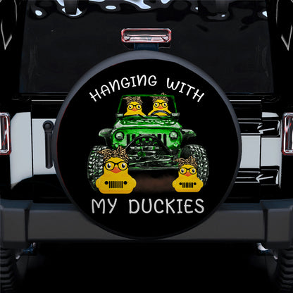 Hanging With My Duckies Green Jeep Car Spare Tire Cover