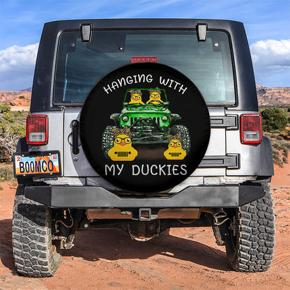 Hanging With My Duckies Green Jeep Car Spare Tire Cover