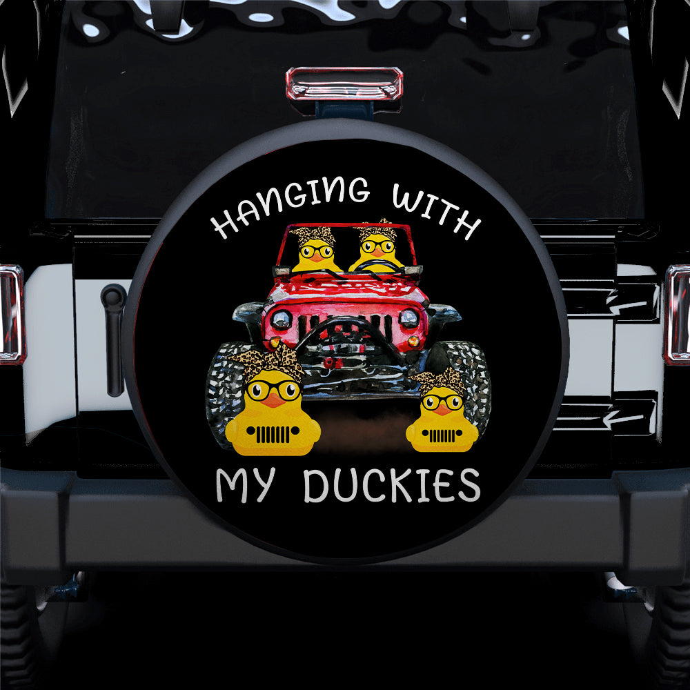 Hanging With My Duckies Red Jeep Car Spare Tire Cover