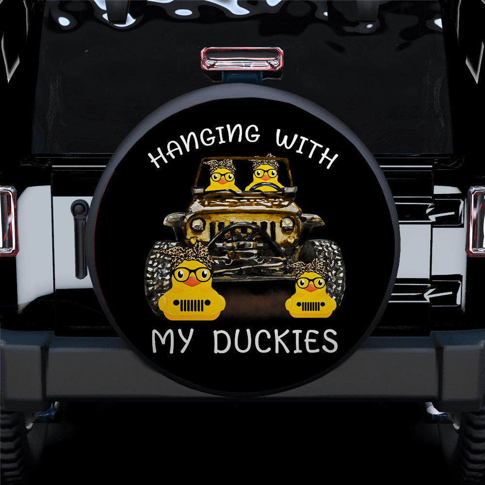 Hanging With My Duckies Yellow Jeep Car Spare Tire Cover