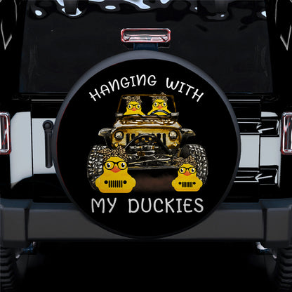 Hanging With My Duckies Yellow Jeep Car Spare Tire Cover