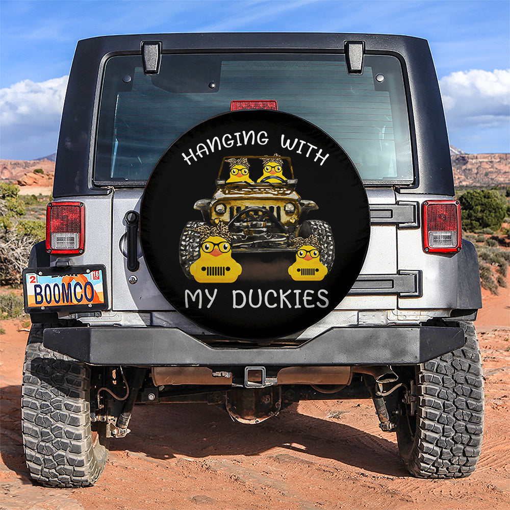 Hanging With My Duckies Yellow Jeep Car Spare Tire Cover