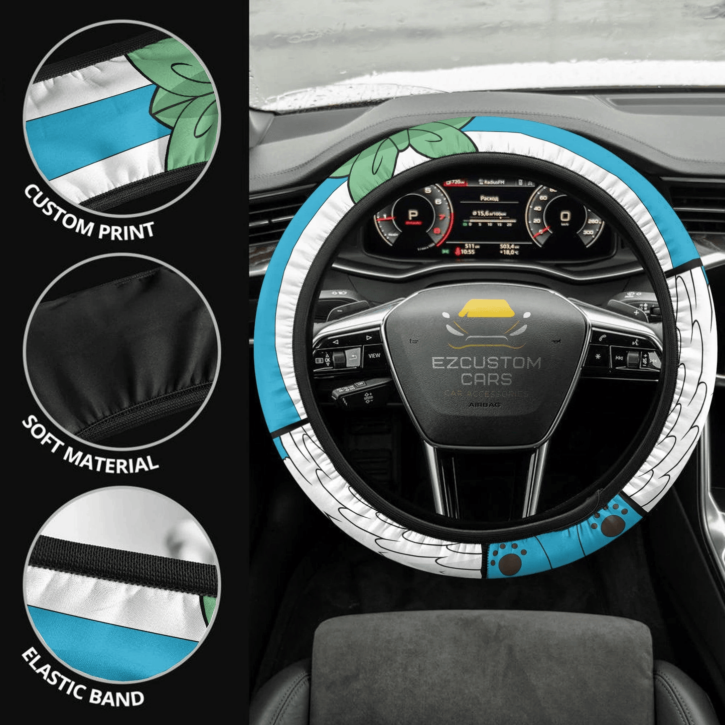 Happy Fairy Tail Anime Steering Wheel Cover