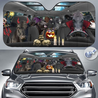 Happy Halloween Black Angus Car 3D Printed Sun Shade
