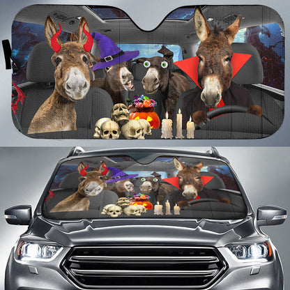 Happy Halloween Donkey Car 3D Printed Sun Shade