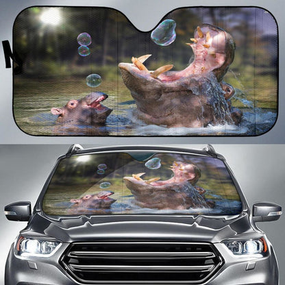 Happy Hippo Anime Car Sun Shade Universal Fit 225311