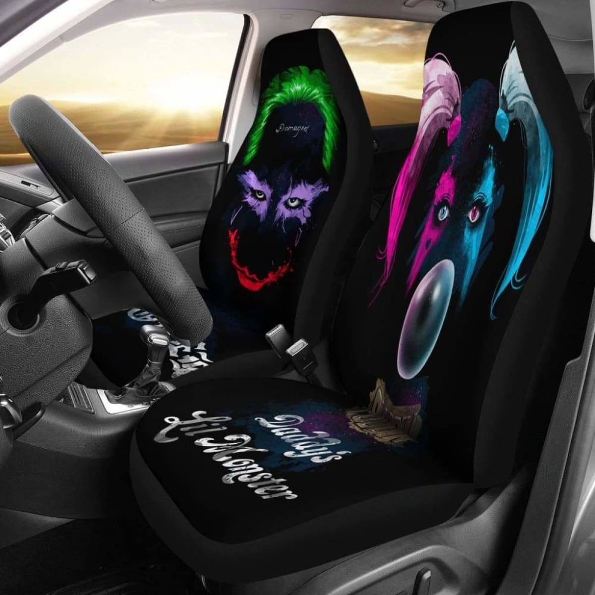 Harley And Joker Car Seat Covers Universal Fit 051012
