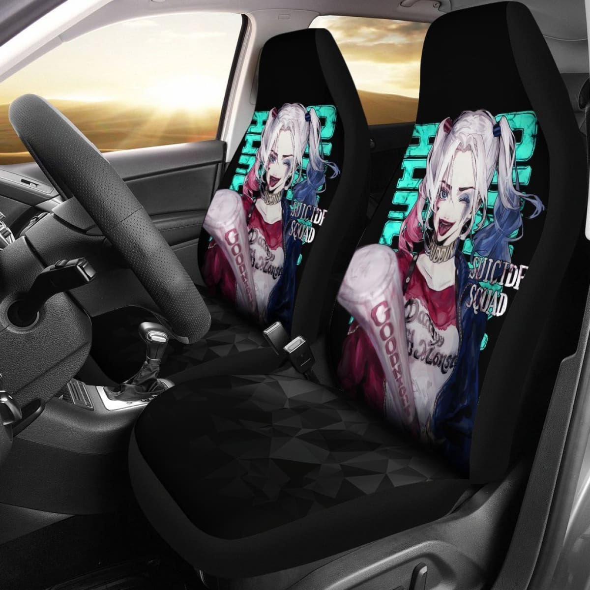 Harley Quinn Art Car Seat Covers Tt06 Universal Fit 225721