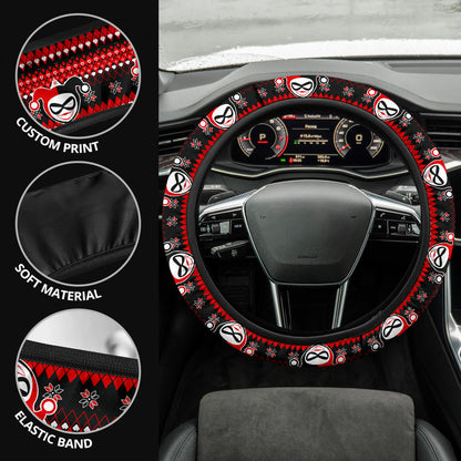 Harley Quinn Art Christmas Premium Custom Car Steering Wheel Cover