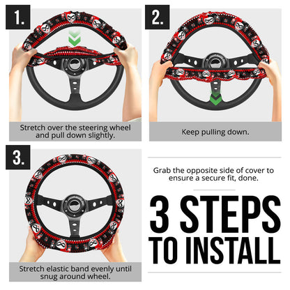 Harley Quinn Art Christmas Premium Custom Car Steering Wheel Cover