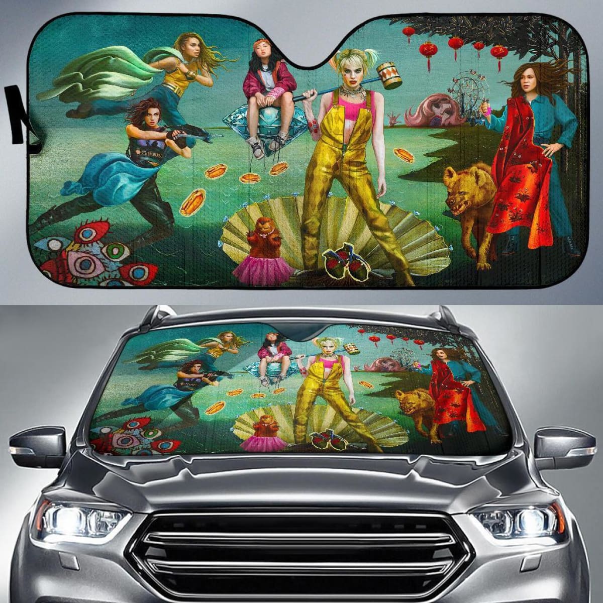 Harley Quinn, Black Canary, Huntress, Cassandra Sunshade Universal Fit 225311