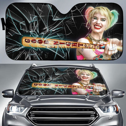 Harley Quinn Car Auto Sun Shade Broken Windshield Funny Gift Universal Fit 174503