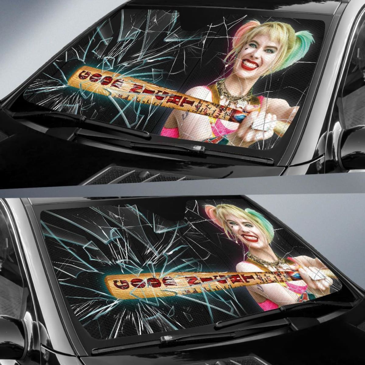 Harley Quinn Car Auto Sun Shade Broken Windshield Funny Gift Universal Fit 174503