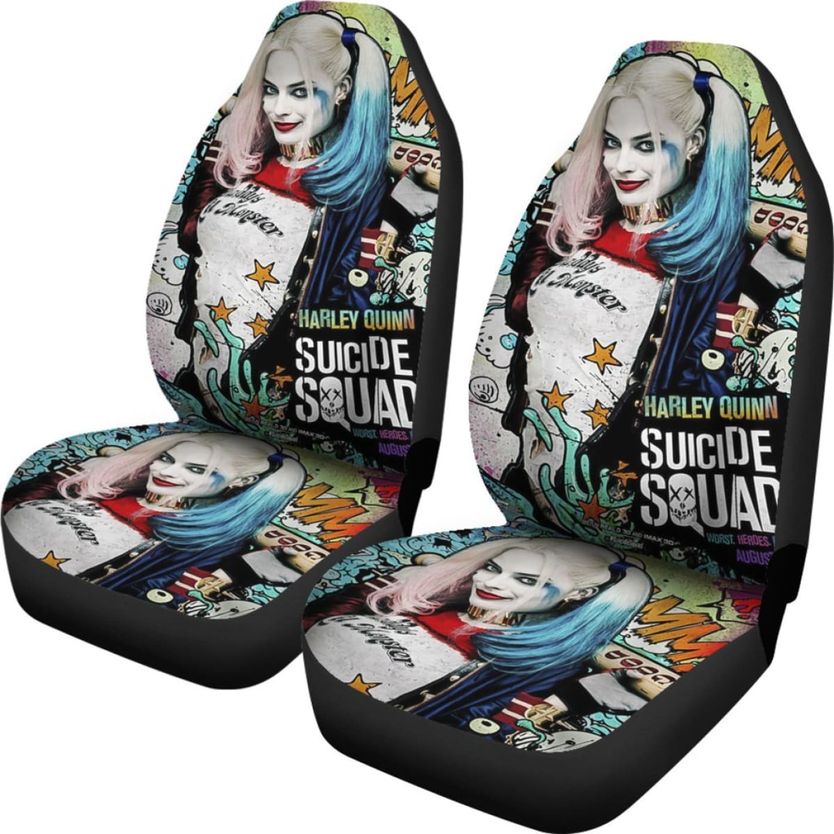 Harley Quinn Car Seat Covers Suicide Squad Movie H031020 Universal Fit 225311