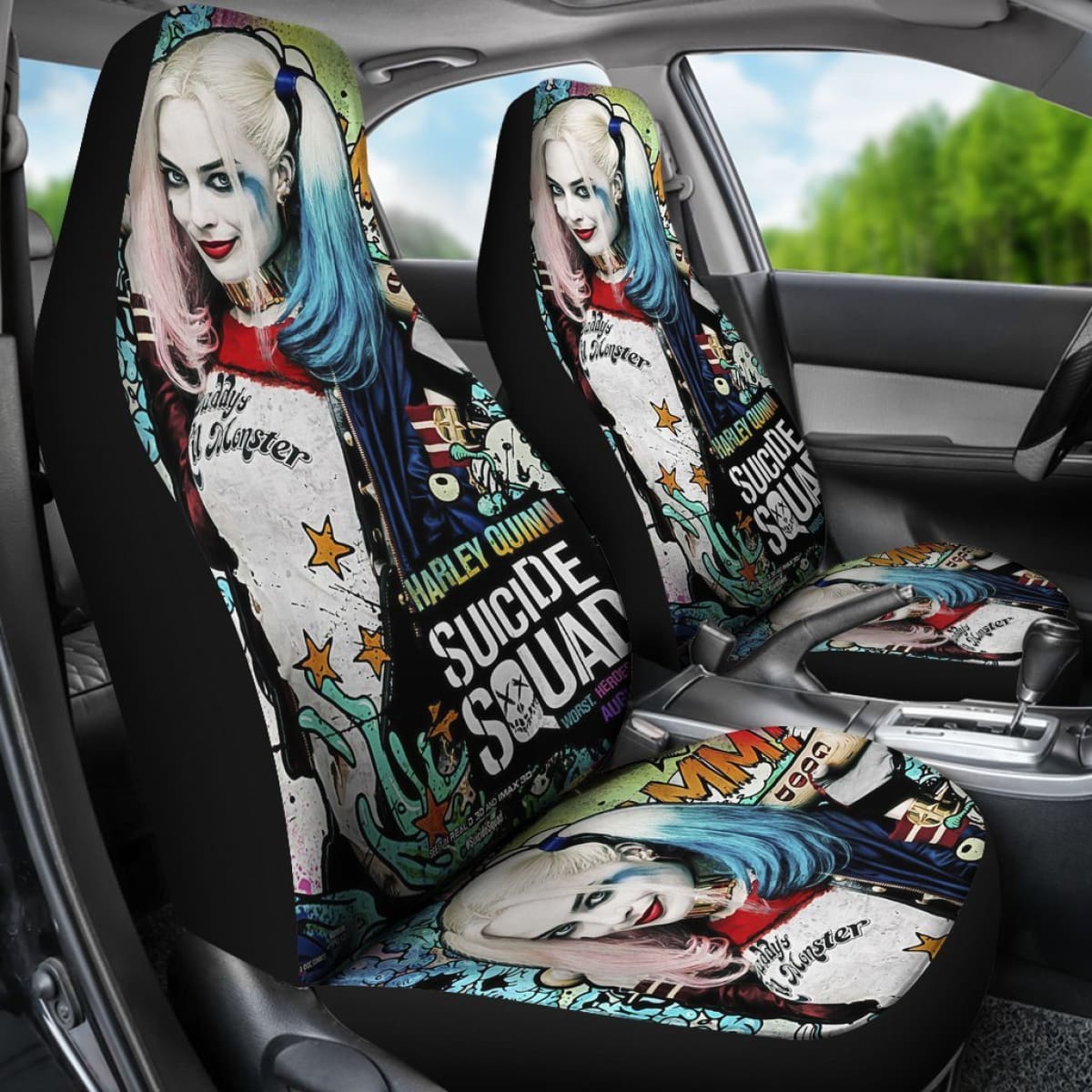 Harley Quinn Car Seat Covers Suicide Squad Movie H031020 Universal Fit 225311