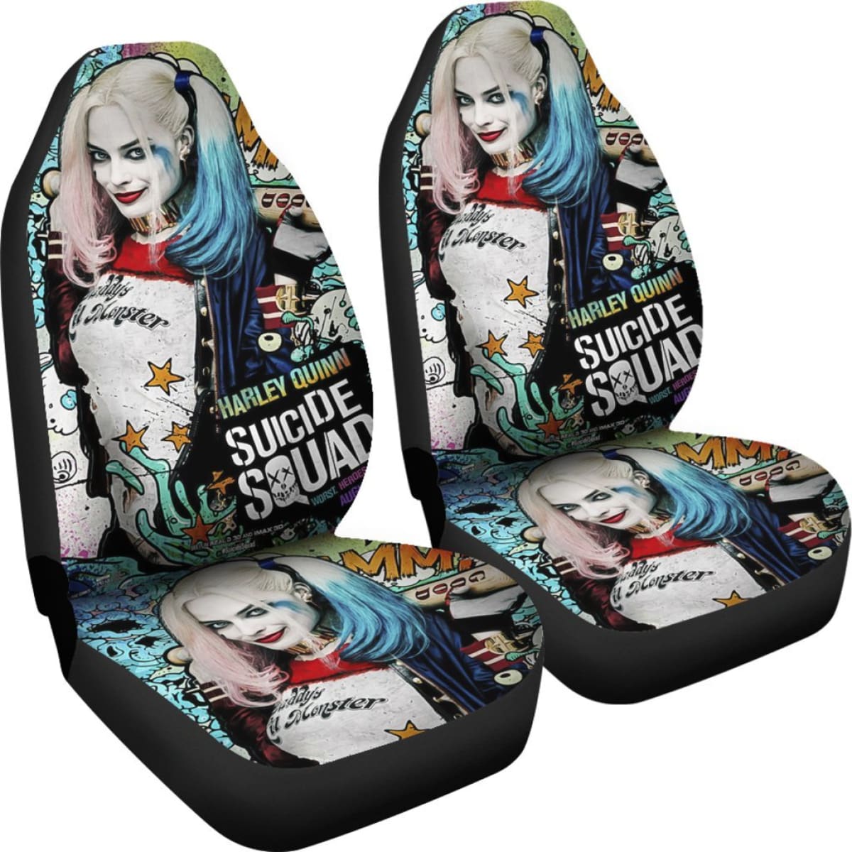 Harley Quinn Car Seat Covers Suicide Squad Movie H031020 Universal Fit 225311