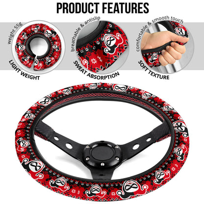 Harley Quinn Christmas Premium Custom Car Steering Wheel Cover