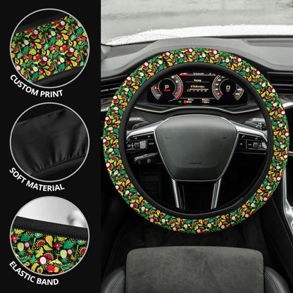 Hawaii Muster Mit Tropischen Fruchten Premium Car Steering Wheel Cover