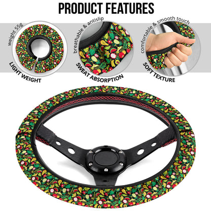 Hawaii Muster Mit Tropischen Fruchten Premium Car Steering Wheel Cover