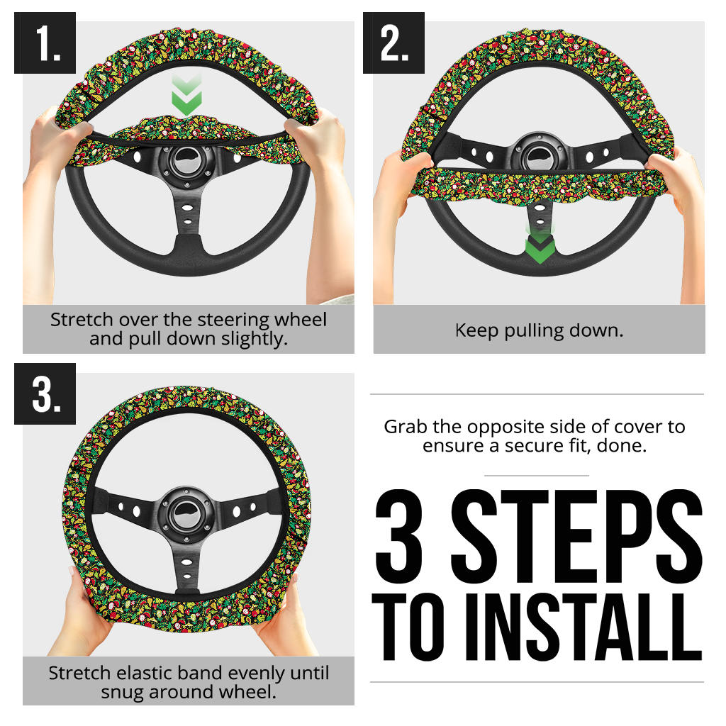 Hawaii Muster Mit Tropischen Fruchten Premium Car Steering Wheel Cover