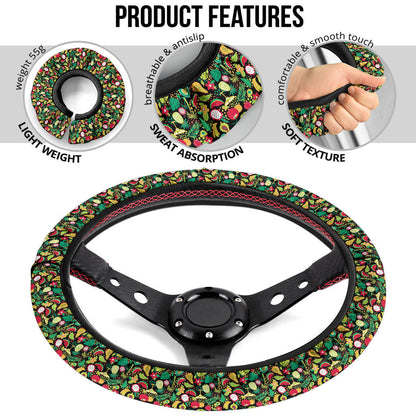 Hawaii Muster Mit Tropischen Fruchten Premium Car Steering Wheel Cover