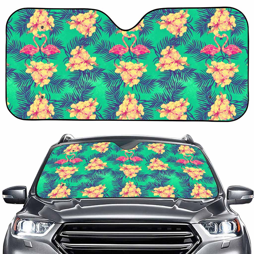 Hawaii Tropical Paradise Pattern Print Car Windshield Sun Shade